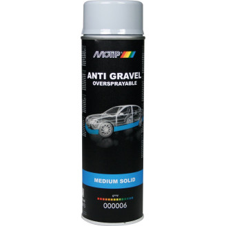 Bituma mastika pelēka. Pretkorozijas līdzeklis auto virsbūves un apakšpuses aizsardzībai MOTIP ANTI GRAVEL aerosols 500ml