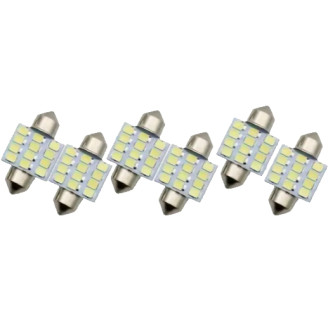 C5W 31mm balta LED 12 diodų automobilio lemputė numerio ir salono apšvietimui