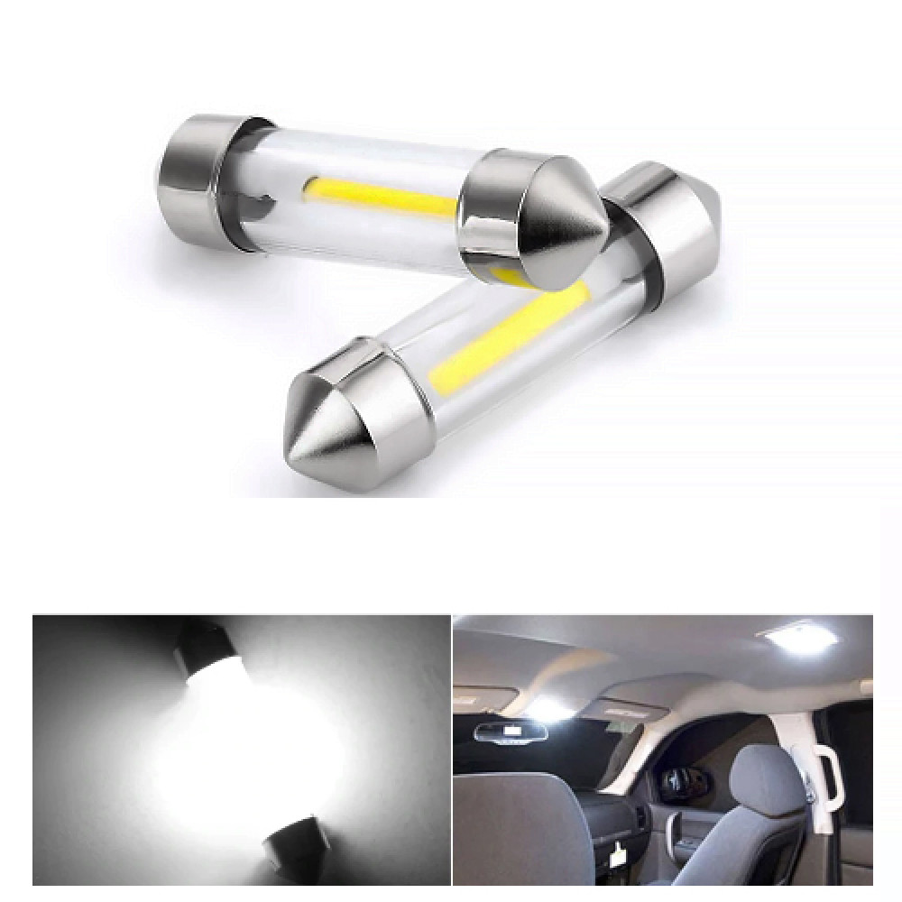 C5W 39mm balta LED COB diodinė automobilių lemputė numerio ženklo ir salono apšvietimui