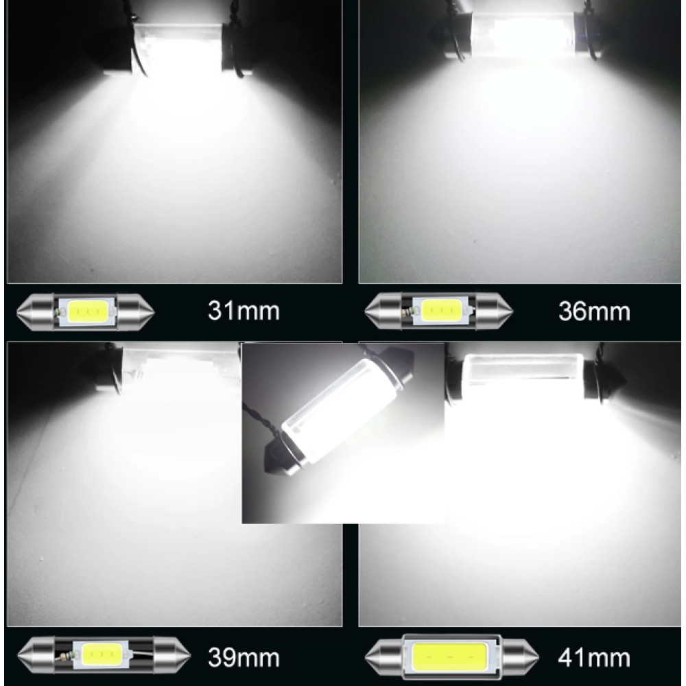 C5W 31mm valge LED COB diood auto lamp numbrimärgi ja salongi valgustuseks
