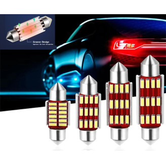 C5W 40mm balta LED 12 diodų CANBUS automobilių lemputė numerio ir salono apšvietimui