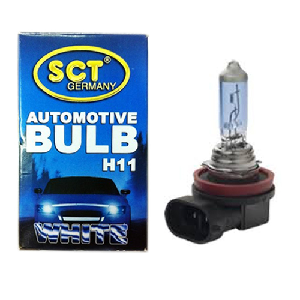 H11 White auto spuldze SCT Vācija 12V 55W  PGJ 19-2 halogēna lampa