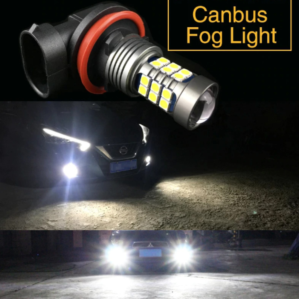 H11 balta LED CANBUS 27 diodų lemputė rūko žibintams