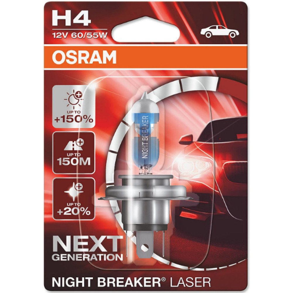 H4 OSRAM NIGHT BREAKER LASER +150 Блистер 64193NBL галогенная лампа 12V 60/55W