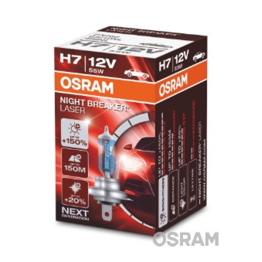 H7 OSRAM NIGHT BREAKER LASER +150 BOX 64210NBL halogeninė lempa 12V 55W