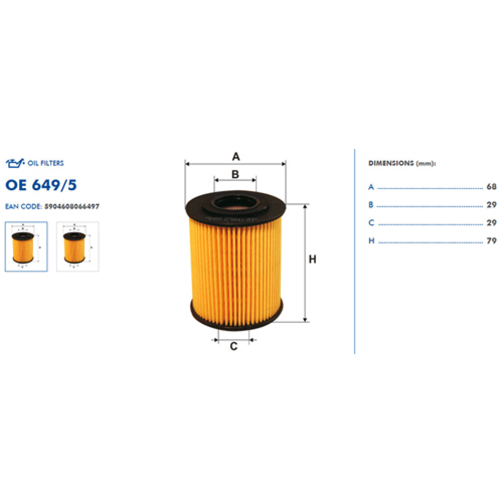 OE649/5 alyvos filtras FILTRON (analogai WL7283, OX156D, HU818x)