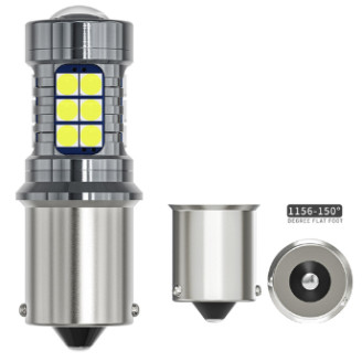 PY21W - BA15S oranžinė vienkontaktė LED 27 diodų CANBUS lemputė - atbulinės eigos - rūko žibintams - stop signalui ir šoniniais žibintams