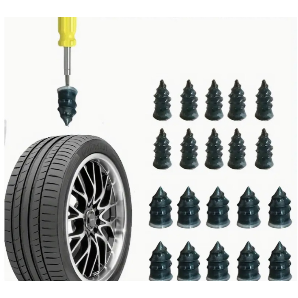 Savisriegiai automobilių ir motociklų padangų remontui. Rinkinys 20 vnt. 10 vnt - 5,3 mm + 10 vnt - 68 mm