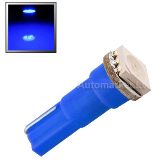 T5 синяя LED 1 диодная авто лампочка для освещения салона и панели автомобиля