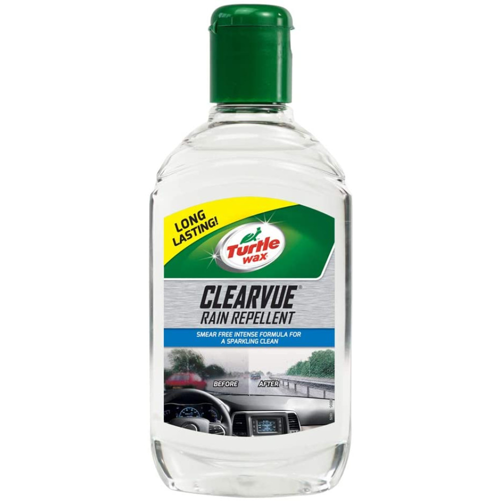 TURTLE WAX Rain Repellent Water-Repellent Windshield Treatment CLEARVUE RAIN REPELLENT 300ml. TURTLE WAX Rain Repellent Water-Repellent Windshield Treatment CLEARVUE RAIN REPELLENT 300ml.