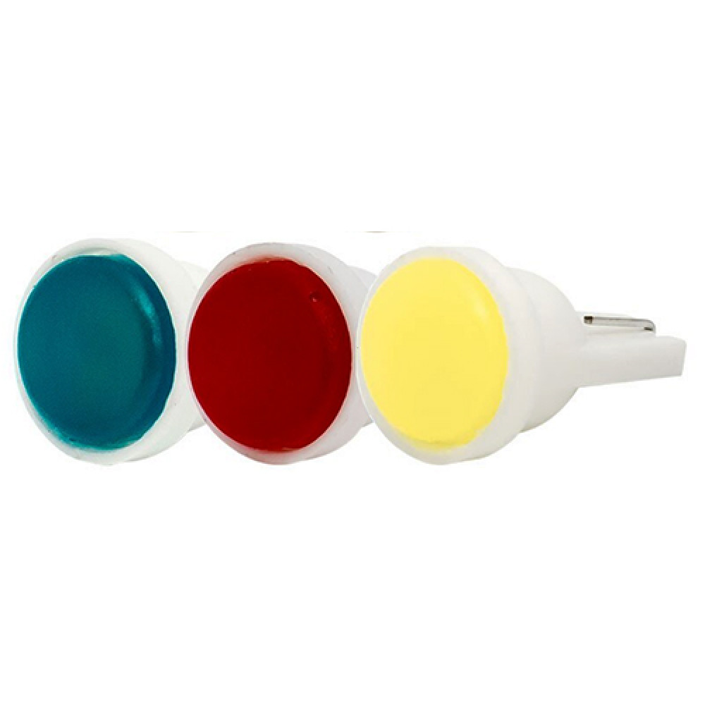 W5W balta - T10 LED 1COB automobilių lemputė. Skirta gabaritams ir salonui