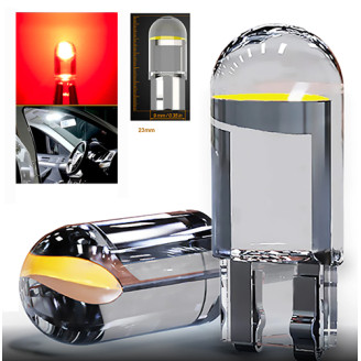 WR5W sarkana - T10 LED COB auto spuldze. Lampa gabarita lukturiem un salonam