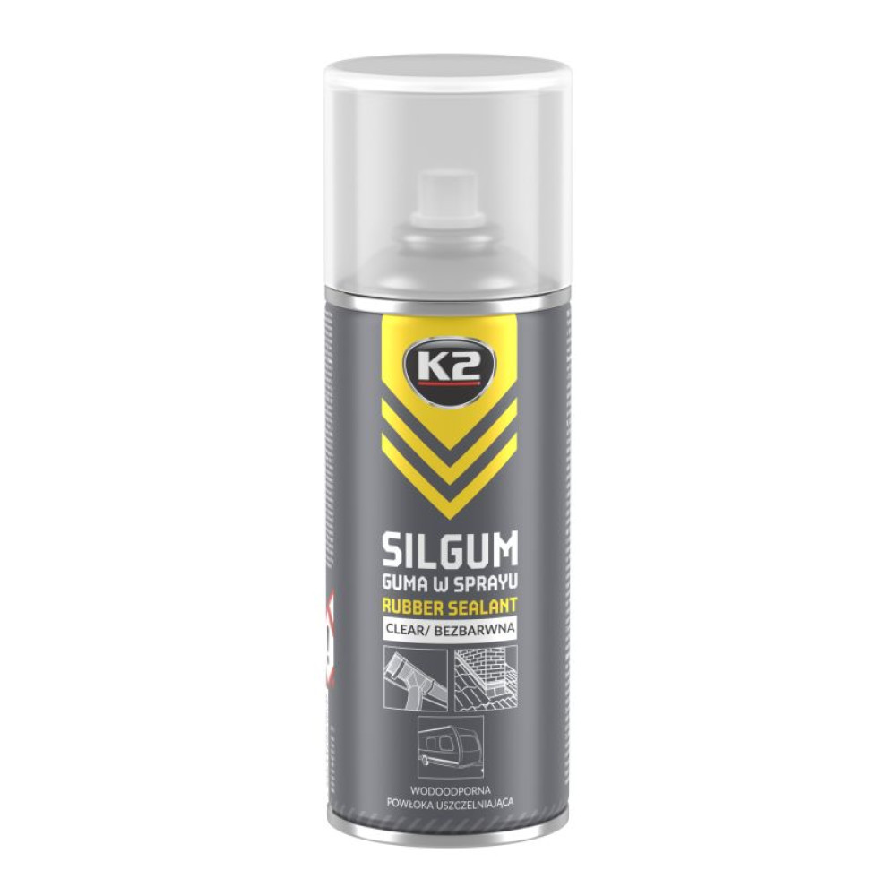 Šķidrā gumija - hidroizolācija K2 SILGUM hermētiķis - aerosols 400ml. bezkrāsains