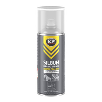 Šķidrā gumija - hidroizolācija K2 SILGUM hermētiķis - aerosols 400ml. bezkrāsains Šķidrā gumija - hidroizolācija K2 SILGUM hermētiķis - aerosols 400ml. bezkrāsains