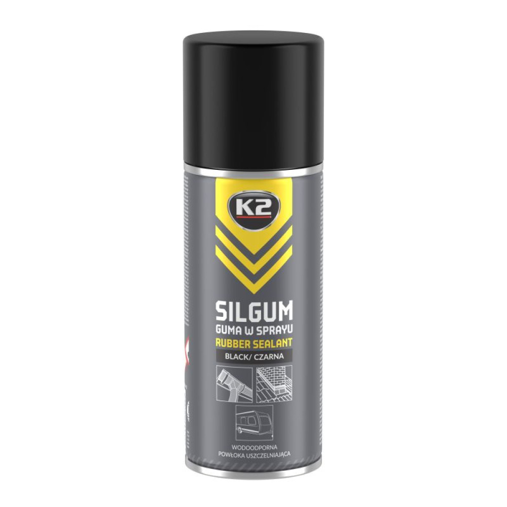 Vedelkumm K2 SILGUM hüdroisolatsioon - hermeetik aerosool 400ml must