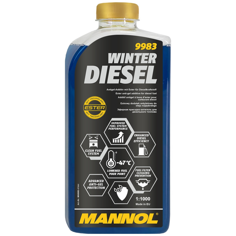 Žiemos priedas į dyzeliną - apsaugo nuo parafinizacijos. MANNOL Winter Diesel 1:1000 1000ml /1000L