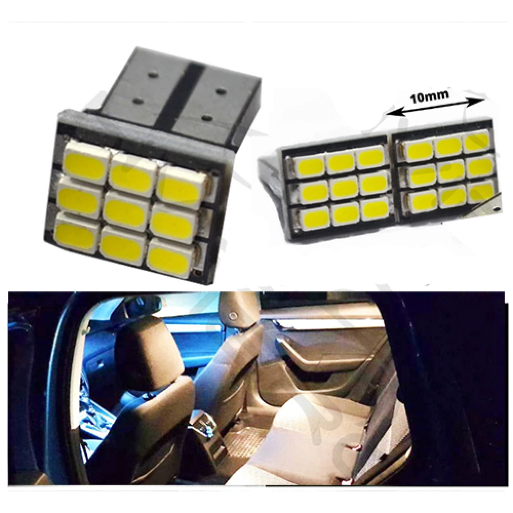 W5W balta - T10 LED 12 diožu auto spuldze, Lampa gabarita lukturiem un salonam W5W balta - T10 LED 12 diožu auto spuldze, Lampa gabarita lukturiem un salonam