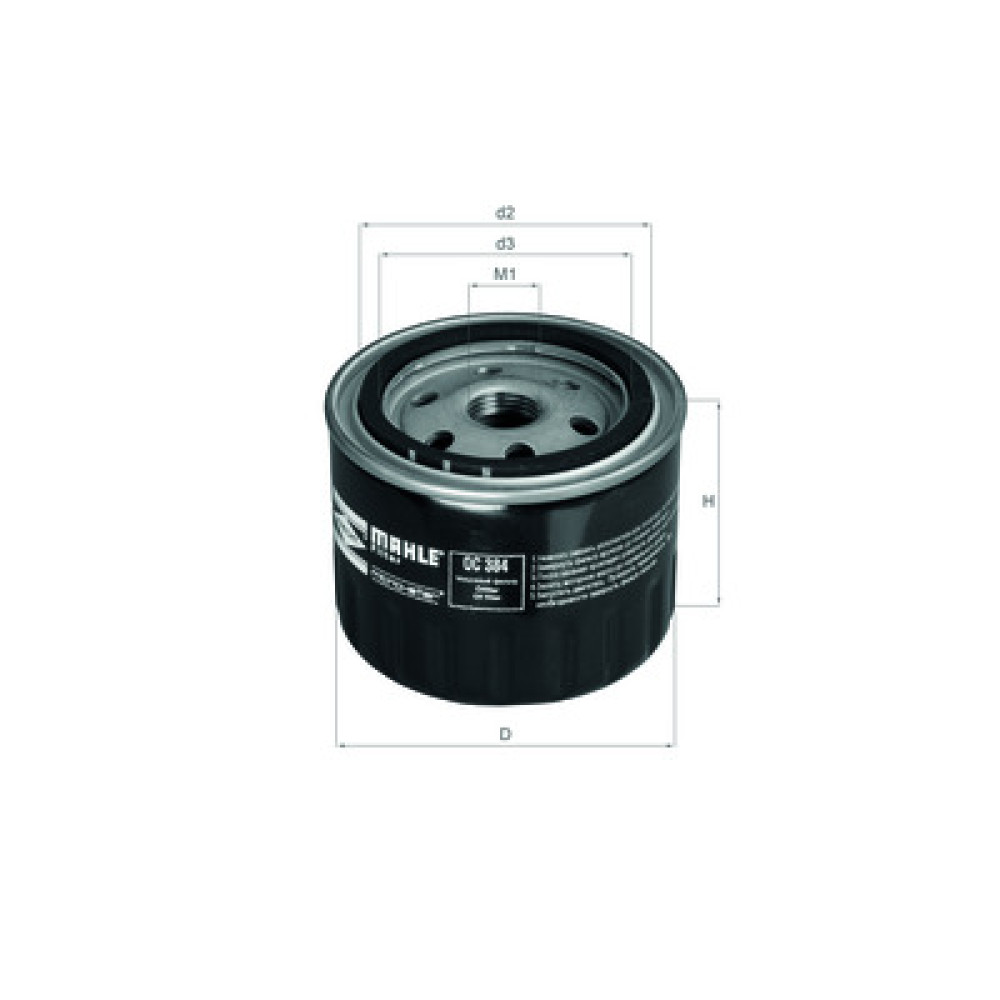 OC384 KNECHT MAHLE FILTER eļļas filtrs OC384 KNECHT MAHLE FILTER eļļas filtrs