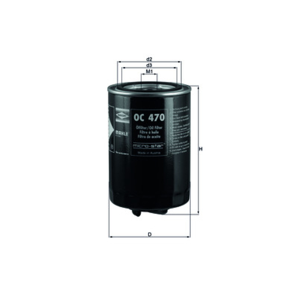 OC470 KNECHT MAHLE FILTER Oil Filter