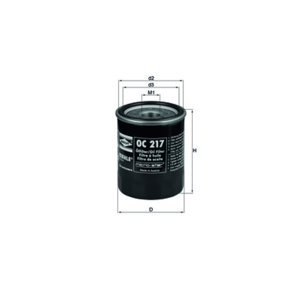 OC217 KNECHT MAHLE FILTER масляный фильтр