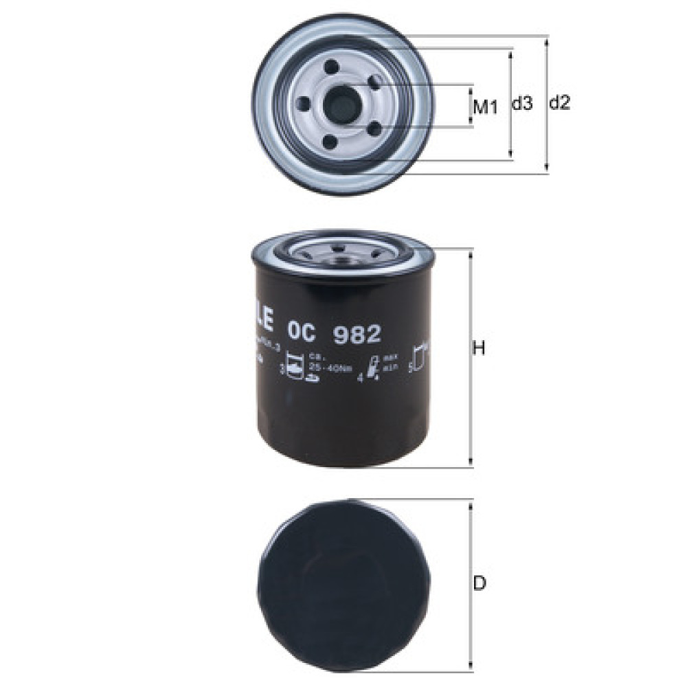 OC982 KNECHT MAHLE FILTER õlifilter