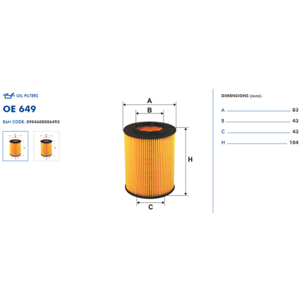 OE649 õlifilter FILTRON (analoogid WL7220, OX154, HU925/4x)