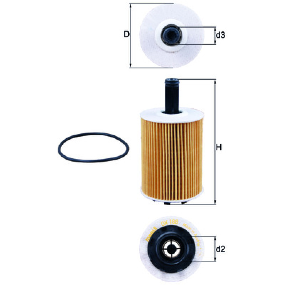 OX188D KNECHT MAHLE FILTER õlifilter