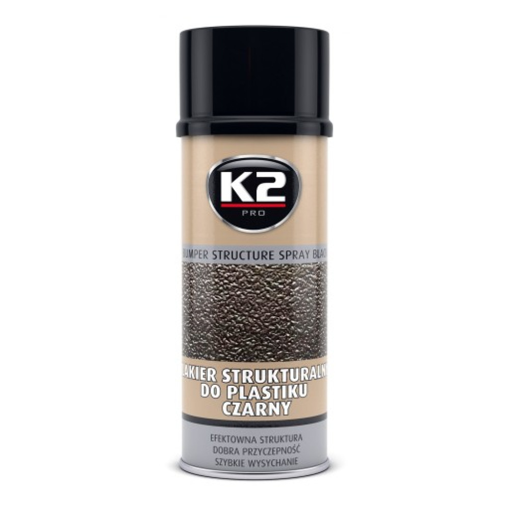 Must aerosoolvärv K2 Bumper põrkeraudadele, 400ml